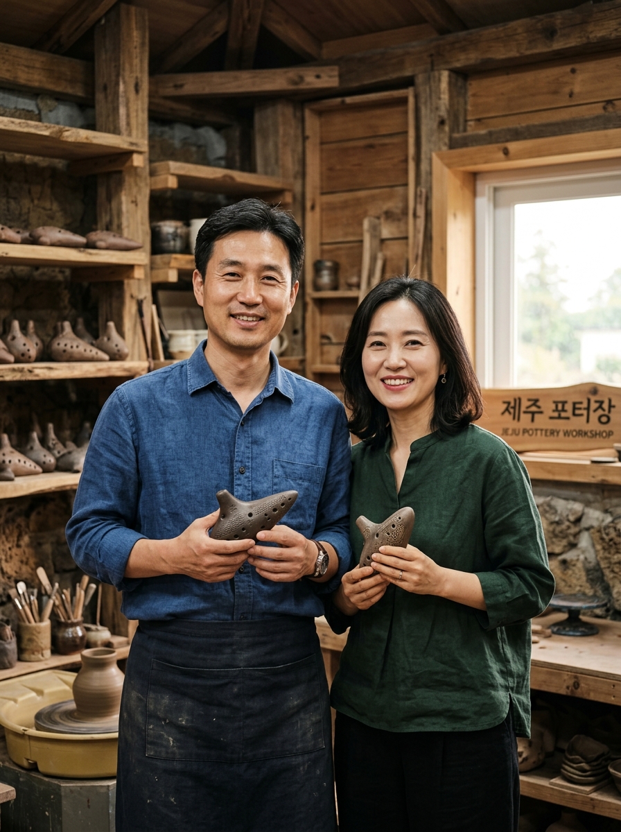 오카리나 장인 부부 송승헌과 이정순